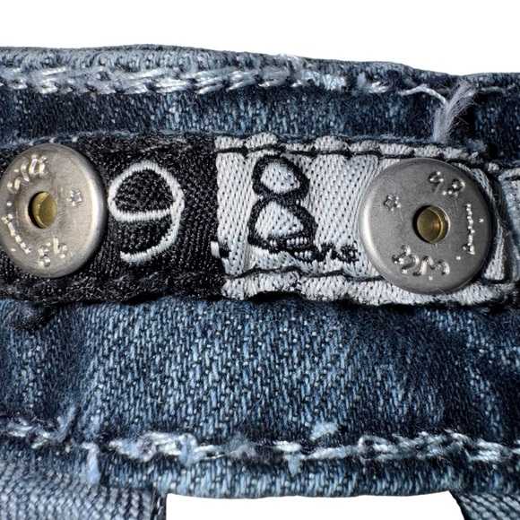 9.8 Women's Capri Blue Jeans SZ 10 Faded on Med Wash Stretch Straight Leg Steer - Picture 6 of 7